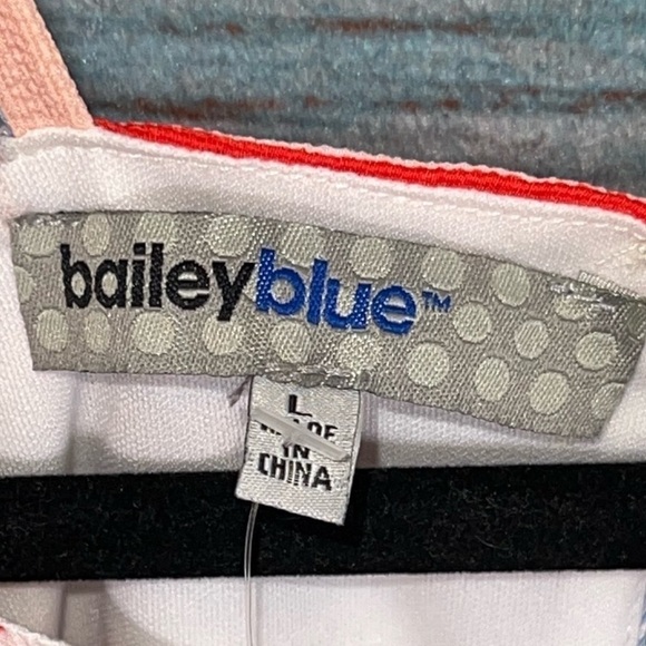 Bailey Blue Maxi Dress L Y2K Keyhole Striped Faux Wrap Look Pink - Picture 9 of 9